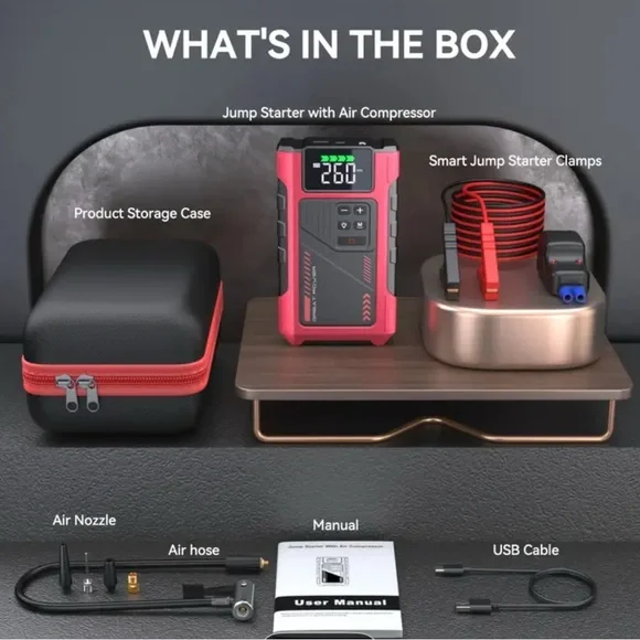 Red Jump Starter and Air Inflator - Picture 7 of 8